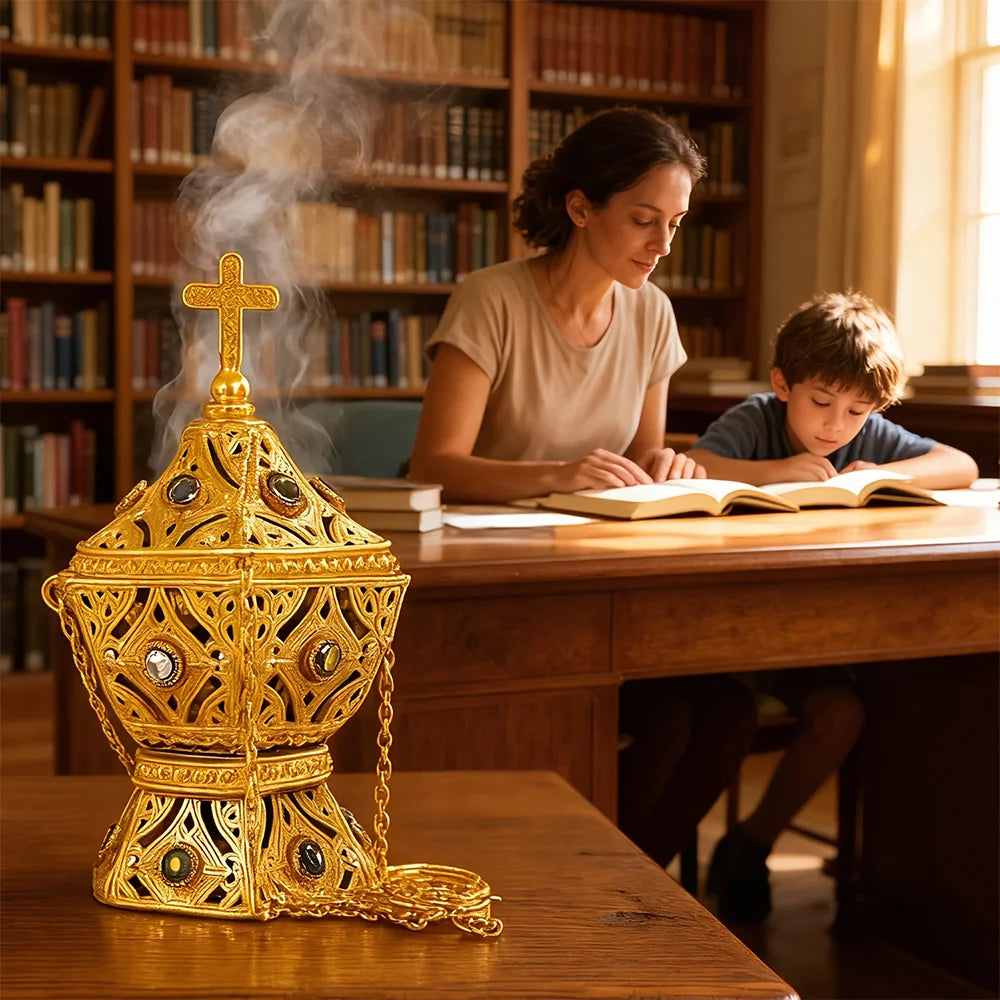 1 Yellow Incense Burner - a Beautiful Home Decoration and an Essential Part of Aromatherapy, Can Be Hung or Used as a Decorative Piece, a Luxurious Incense Burner, a Cross-Shaped Design, Does Not Include Incense Sticks, the P