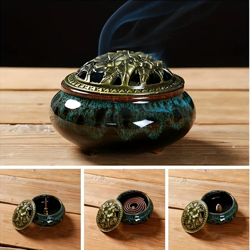 Creative Home Spiral Aromatherapy Cigarette Holder, Used as a Decorative Cool Wood Burner for Indoor Incense Holders