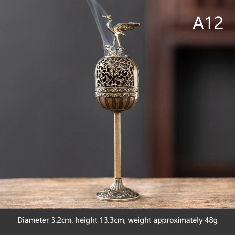 Brass Incense Burner,Metal Aromatherapy Holder,Unscented,Ideal For Yoga Meditation,Bedroom Ambiance,Home Decor