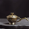 Handheld Plum Blossom Incense Holder Vintage Zinc Alloy Hollow Out Incense Stick Incense Holder With Cover Aromatherapy Ornament