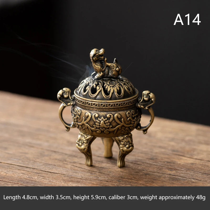 Brass Incense Burner,Metal Aromatherapy Holder,Unscented,Ideal For Yoga Meditation,Bedroom Ambiance,Home Decor