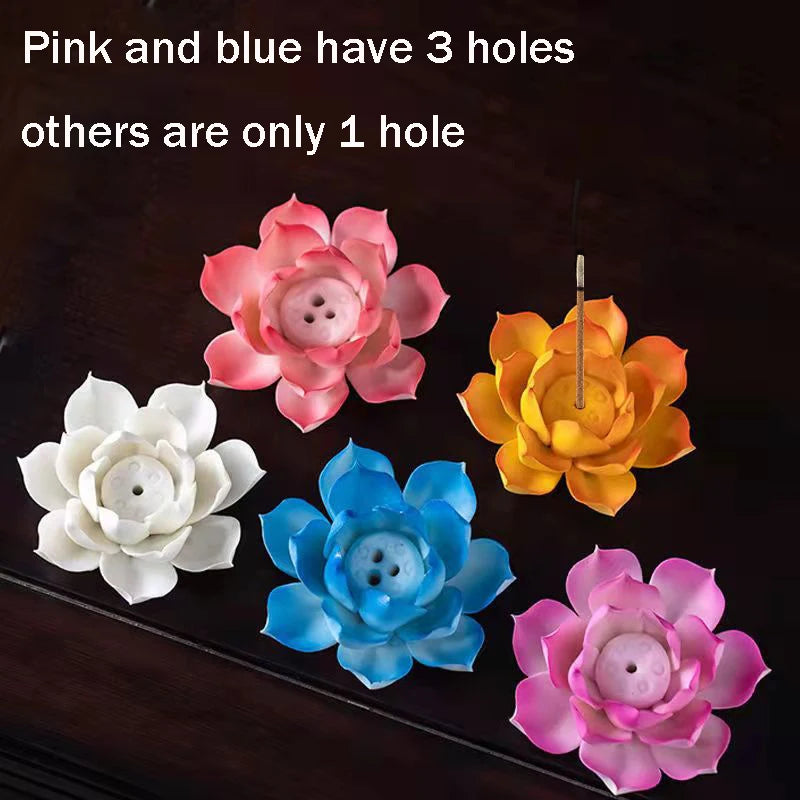 YXY Handmade Flower Incense Holder Ceramic Living Room Stick Incense Burner Buddha Supplier Home Decor Ornaments Base Zen