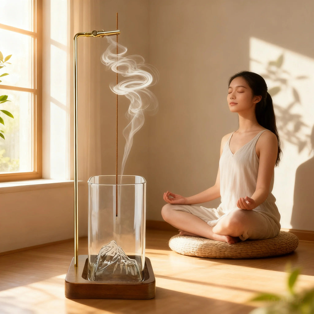 Incense Holder,Incense Holder for Sticks,Removable Glass Ash Catcher, Mess-Free Incense Burner,Meditation,Yoga,Spa