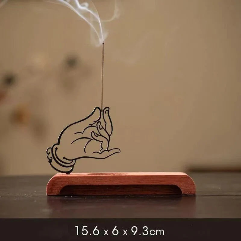 Buddha Hand Incense Stick Holder Creative Art Incense Burner Zen Ornament Agarwood Incense for Living Room Office Home Meditatio