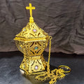 1 Yellow Incense Burner - a Beautiful Home Decoration and an Essential Part of Aromatherapy, Can Be Hung or Used as a Decorative Piece, a Luxurious Incense Burner, a Cross-Shaped Design, Does Not Include Incense Sticks, the P