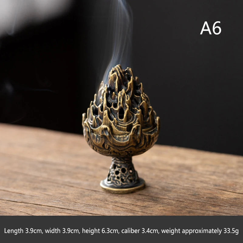 Brass Incense Burner,Metal Aromatherapy Holder,Unscented,Ideal For Yoga Meditation,Bedroom Ambiance,Home Decor