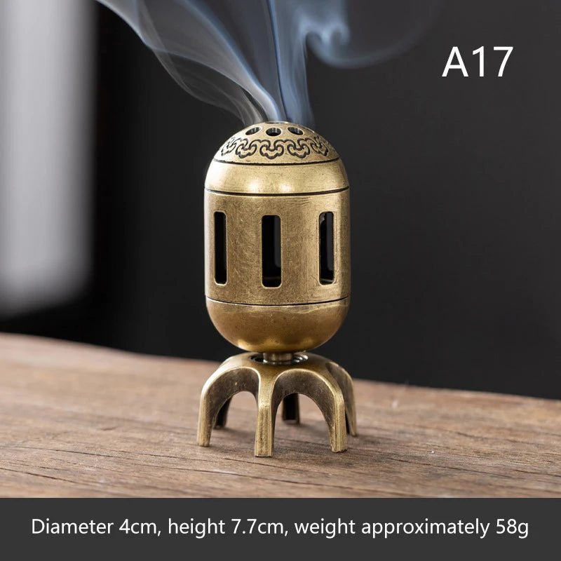 Brass Incense Burner,Metal Aromatherapy Holder,Unscented,Ideal For Yoga Meditation,Bedroom Ambiance,Home Decor