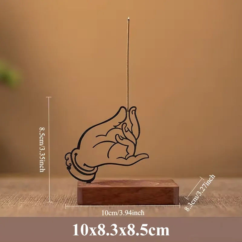 Buddha Hand Incense Stick Holder Creative Art Incense Burner Zen Ornament Agarwood Incense for Living Room Office Home Meditatio