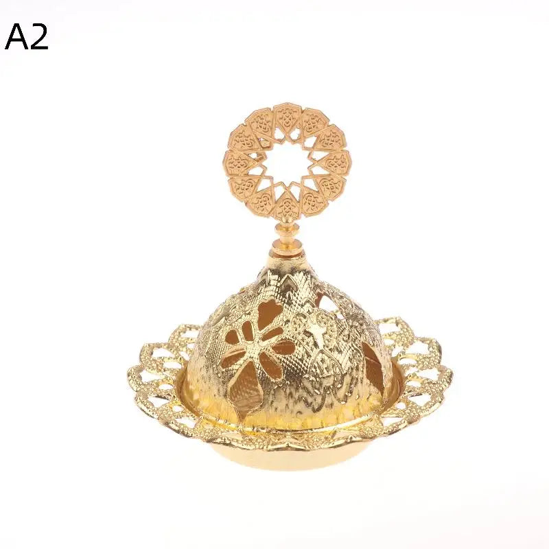 Incense Burner Hollow Golden Tower Oil Burner Arab Style Censer Holder For Home Hotel Incense Holder Yoga Ornaments