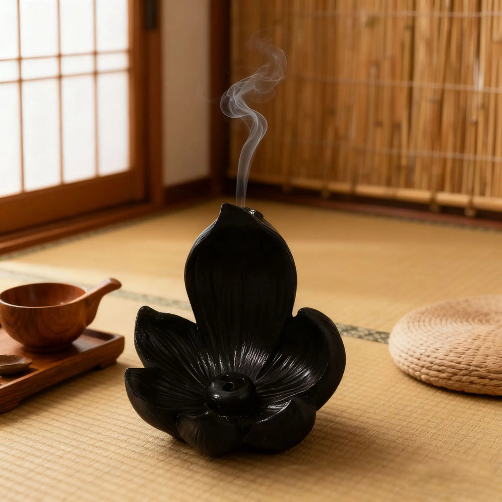 Resin Lotus Incense Burner Holder for Sticks Handmade Pink Flower Incense Ash Catcher for Yoga Meditation Spa Home Decor