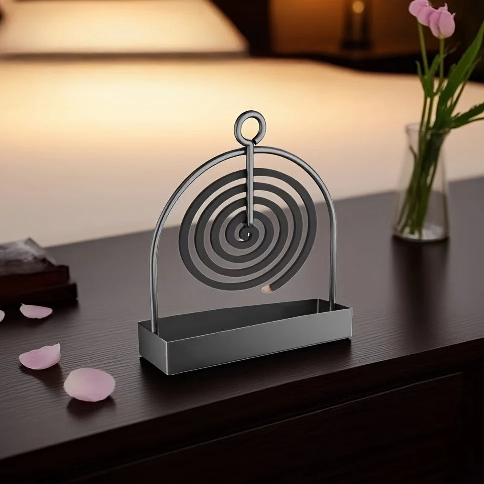 Incense Holders Coil Incense Burner Frame Iron Mosquito Coil Holder Modern Repellent Incense Rack For Household Bedroom Patio