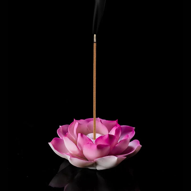 YXY Handmade Flower Incense Holder Ceramic Living Room Stick Incense Burner Buddha Supplier Home Decor Ornaments Base Zen