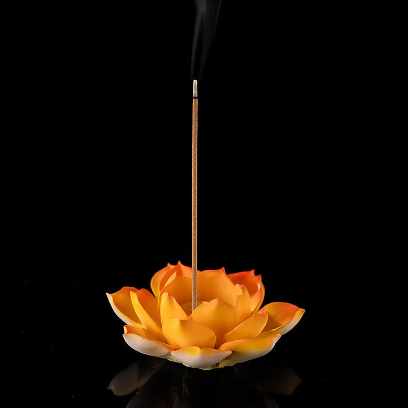 YXY Handmade Flower Incense Holder Ceramic Living Room Stick Incense Burner Buddha Supplier Home Decor Ornaments Base Zen