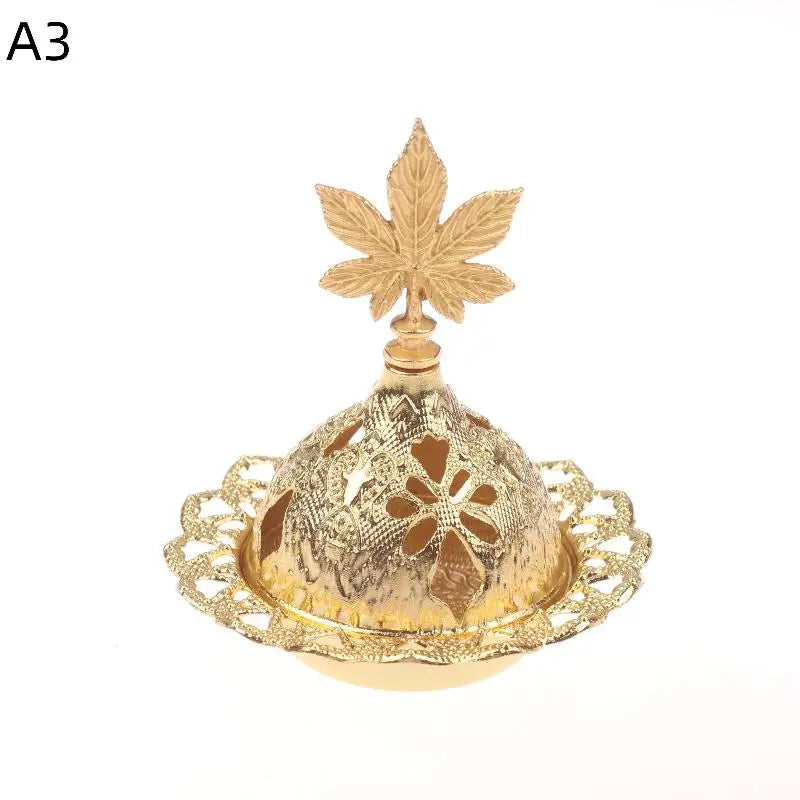 Incense Burner Hollow Golden Tower Oil Burner Arab Style Censer Holder For Home Hotel Incense Holder Yoga Ornaments