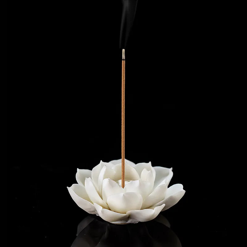 YXY Handmade Flower Incense Holder Ceramic Living Room Stick Incense Burner Buddha Supplier Home Decor Ornaments Base Zen