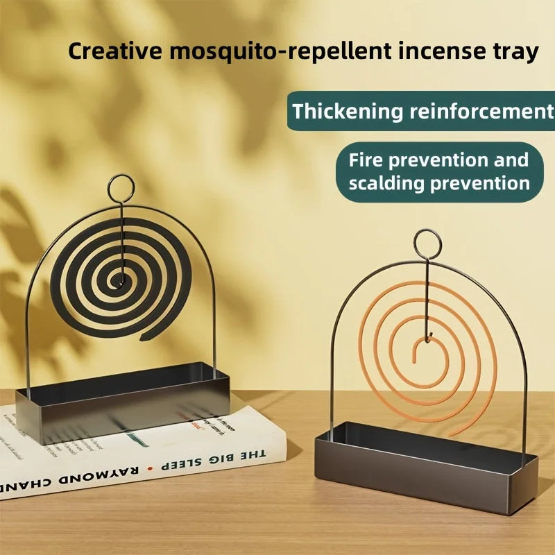 Incense Holders Coil Incense Burner Frame Iron Mosquito Coil Holder Modern Repellent Incense Rack For Household Bedroom Patio