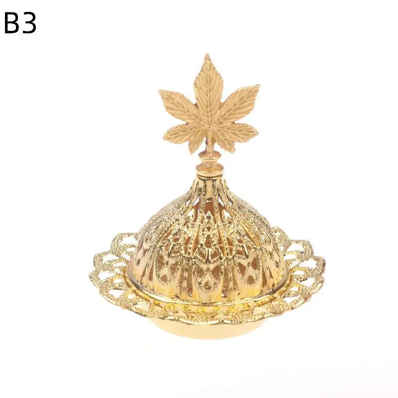Incense Burner Hollow Golden Tower Oil Burner Arab Style Censer Holder For Home Hotel Incense Holder Yoga Ornaments