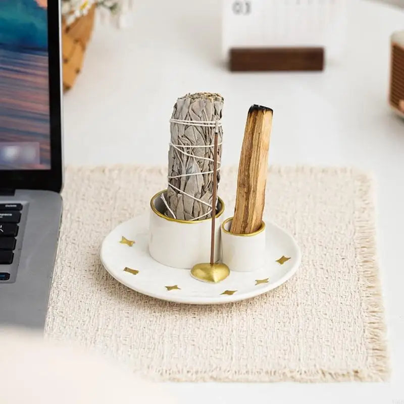 4 in1 Incenses Holder,Sages Burners Holder,Palos Santo Holder Burners Ashes Catcher Tray Holder Meditations Decors Y5GB