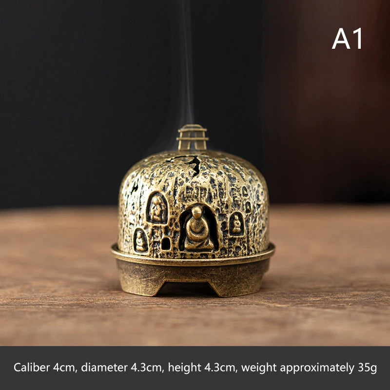 Brass Incense Burner,Metal Aromatherapy Holder,Unscented,Ideal For Yoga Meditation,Bedroom Ambiance,Home Decor