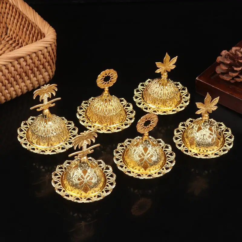 Incense Burner Hollow Golden Tower Oil Burner Arab Style Censer Holder For Home Hotel Incense Holder Yoga Ornaments